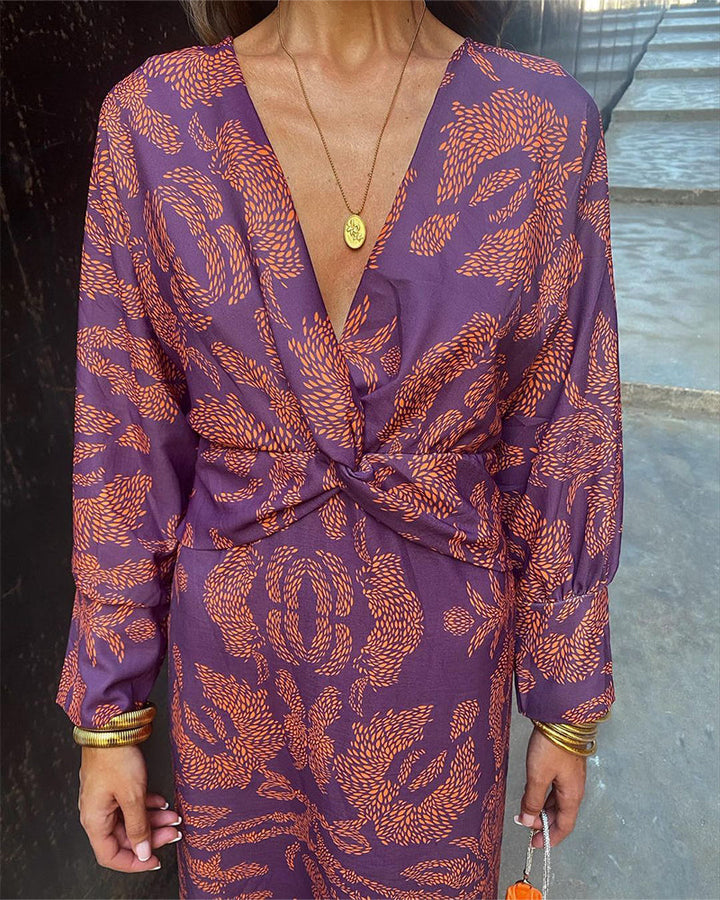 ALEXA | Twist Elegance Midi Dress