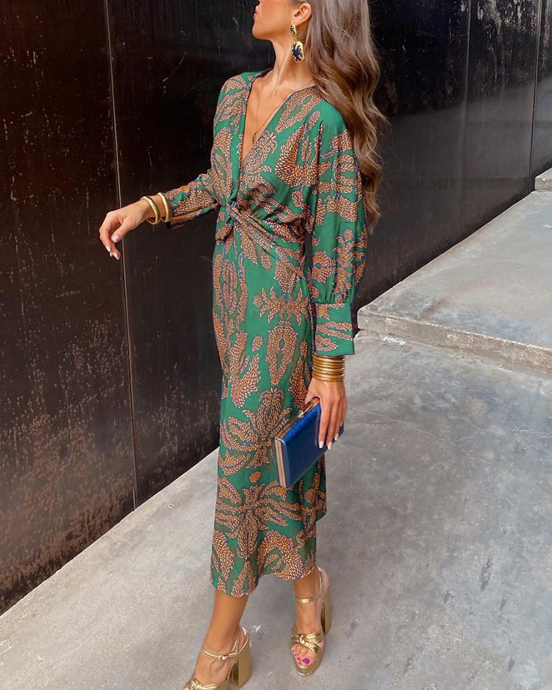 ALEXA | Twist Elegance Midi Dress