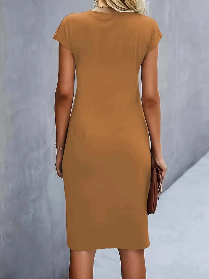 Grace | Midi Dress with Front Knot Design