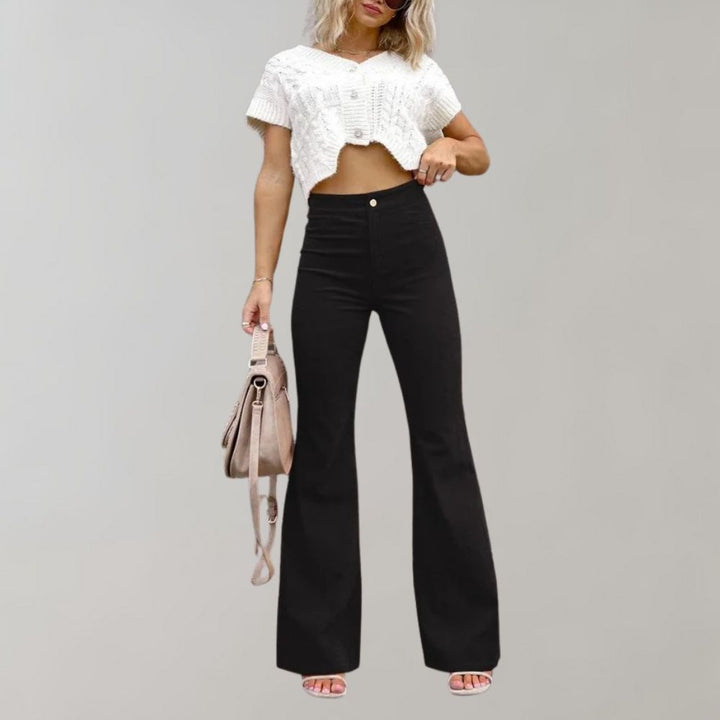 Callie | Trendy Corduroy Flared Trousers
