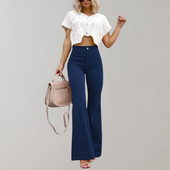 Callie | Trendy Corduroy Flared Trousers