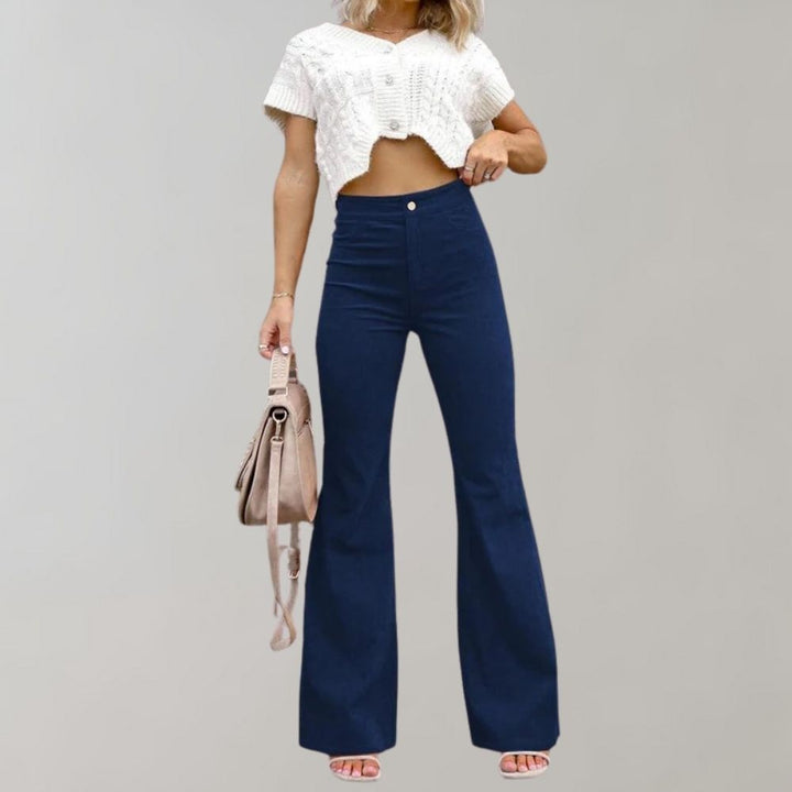 Callie | Trendy Corduroy Flared Trousers