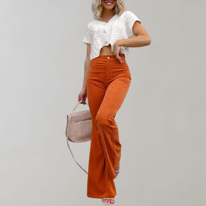 Callie | Trendy Corduroy Flared Trousers