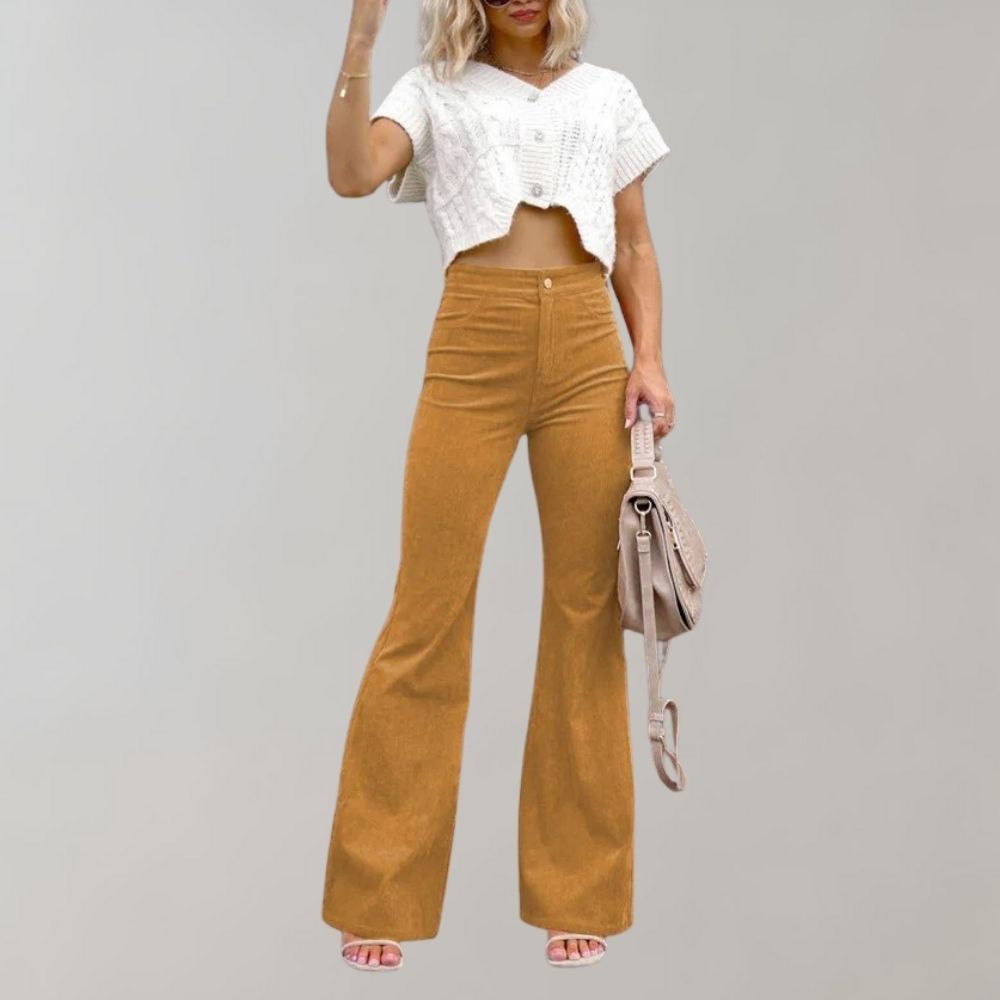 Callie | Trendy Corduroy Flared Trousers