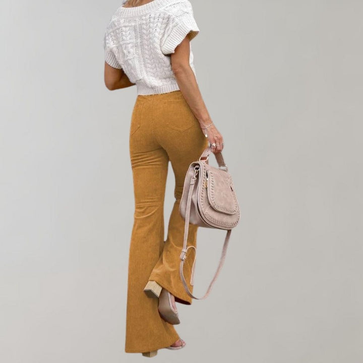 Callie | Trendy Corduroy Flared Trousers