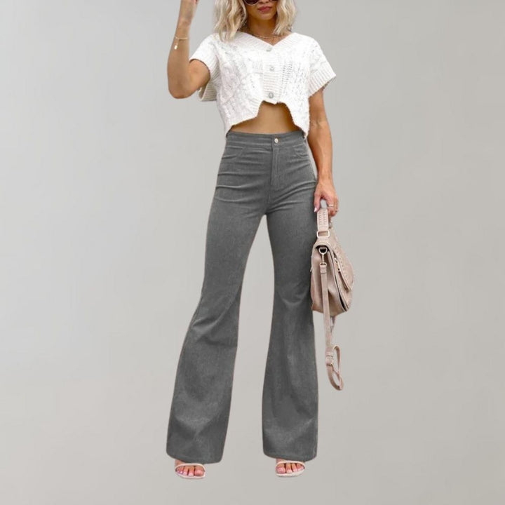 Callie | Trendy Corduroy Flared Trousers
