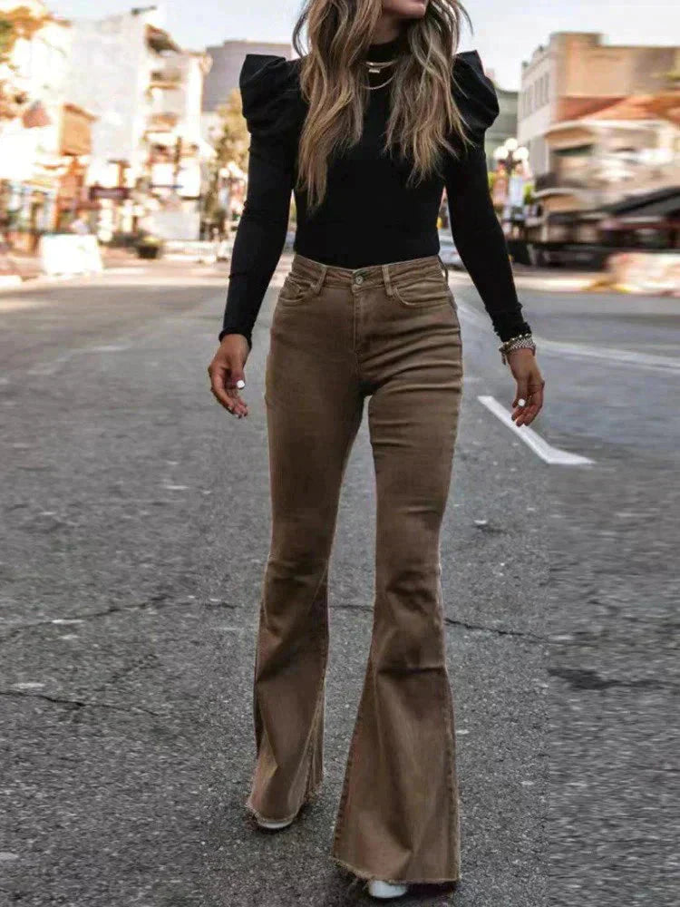 BRIANA | Trendy Flared Corduroy Pants