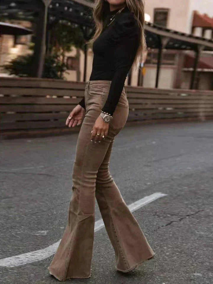 BRIANA | Trendy Flared Corduroy Pants