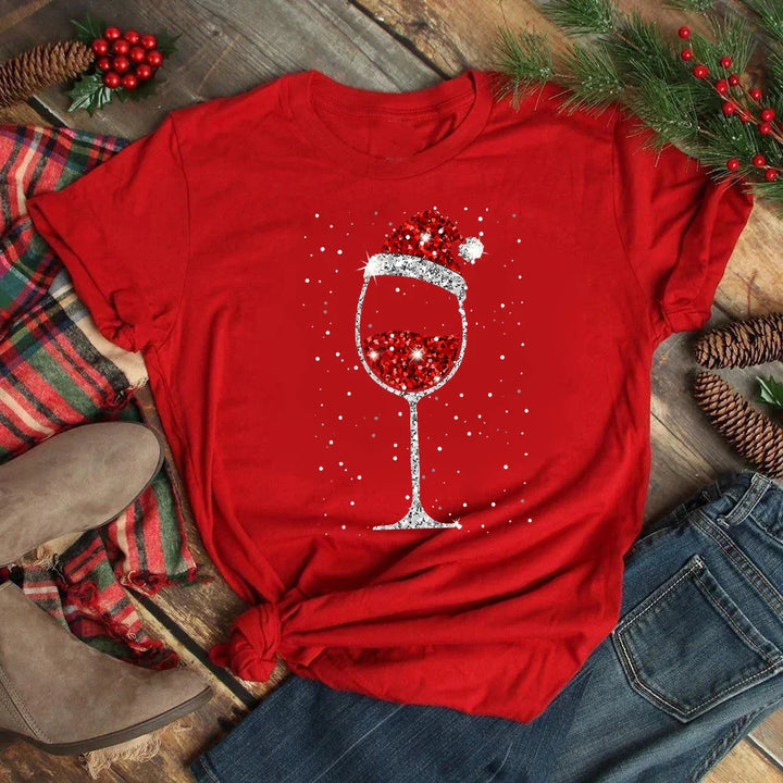 Caroline | Fashionable Wine Glass Holiday Shirt