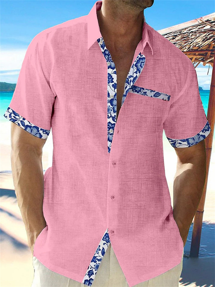 Luis | Tropical Breeze Trimmed Button-Up Shirt