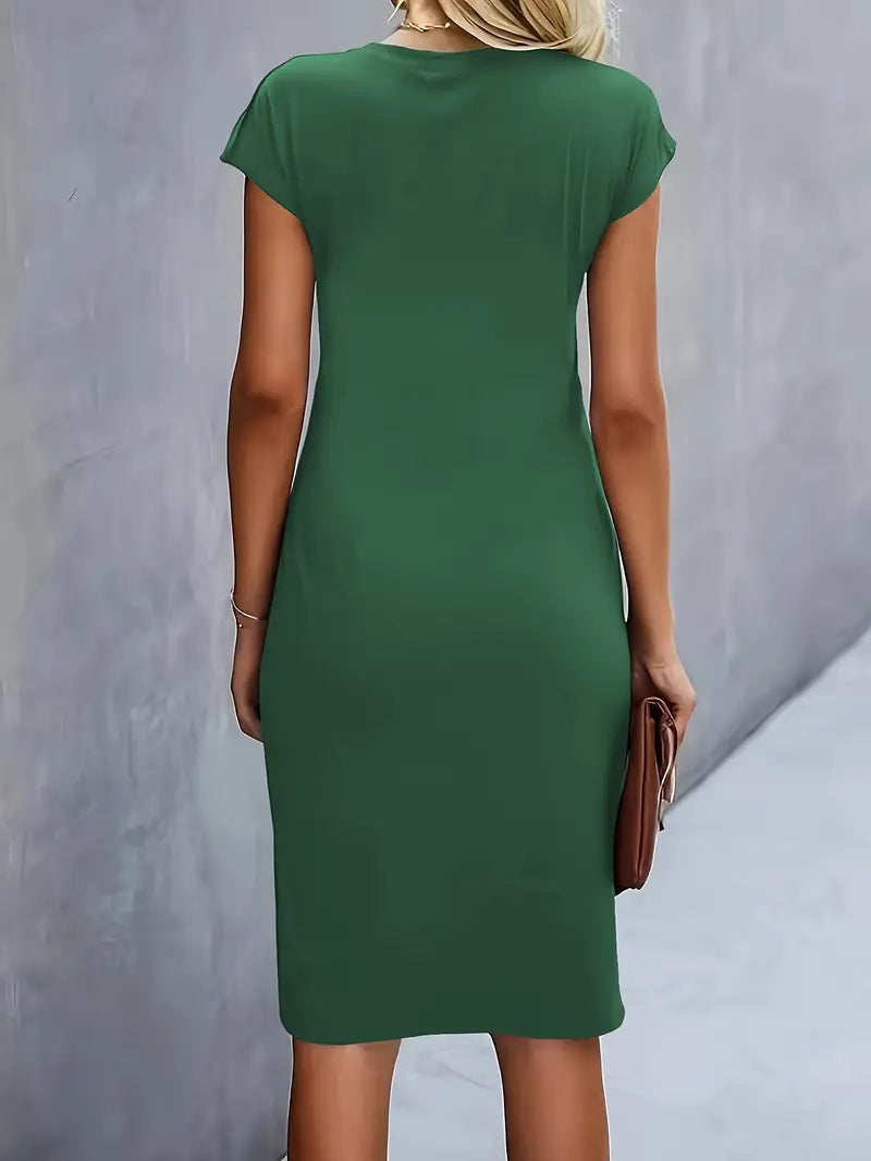 Grace | Midi Dress with Front Knot Design