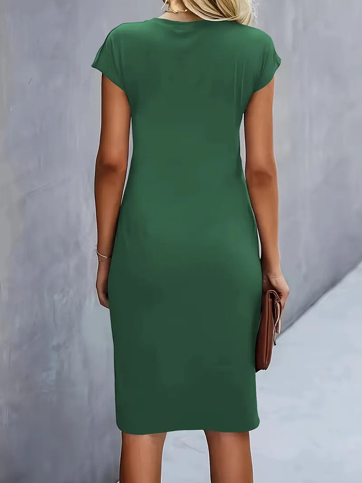 Grace | Midi Dress with Front Knot Design