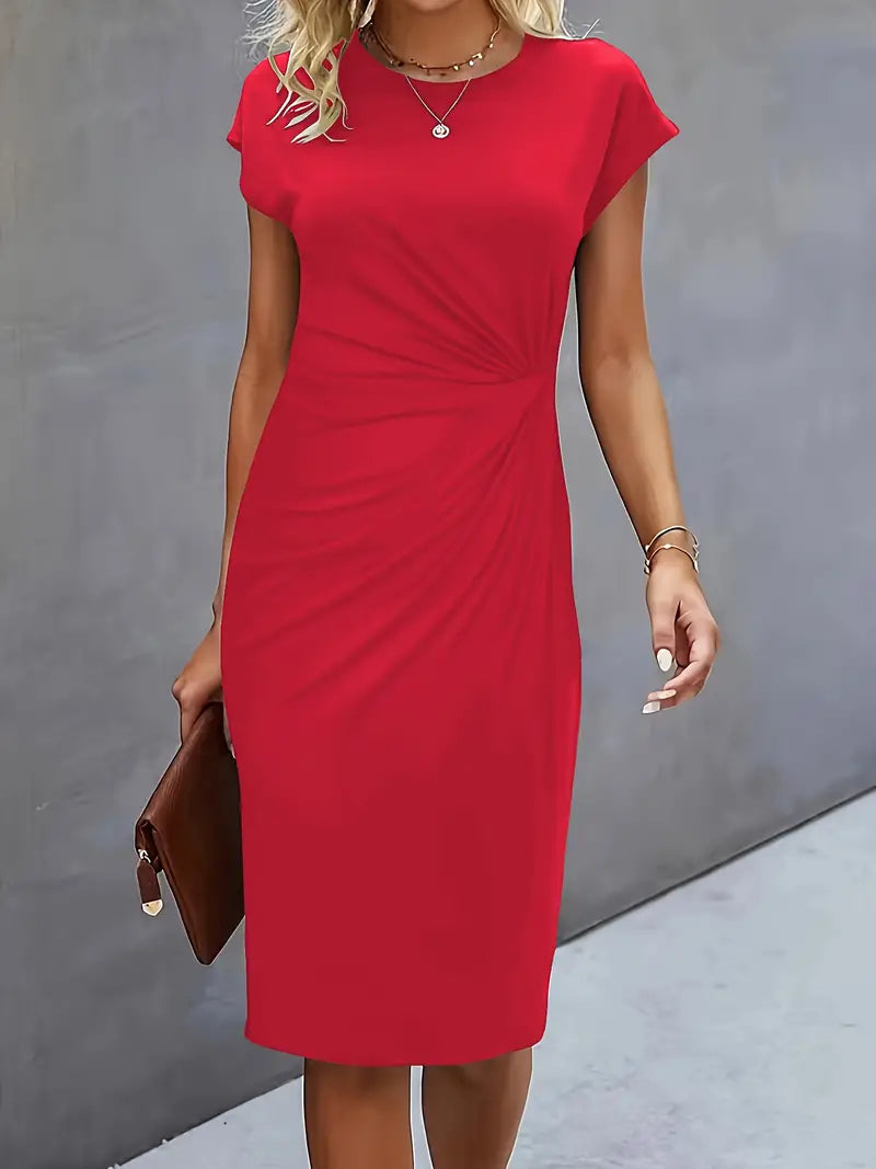 Grace | Midi Dress with Front Knot Design