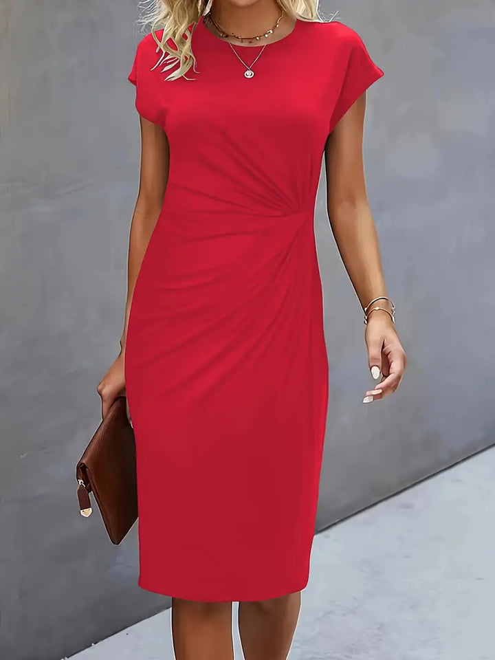 Grace | Midi Dress with Front Knot Design